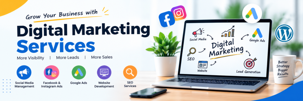Digital Marketing Services helping businesses grow online through SEO and social media marketing.